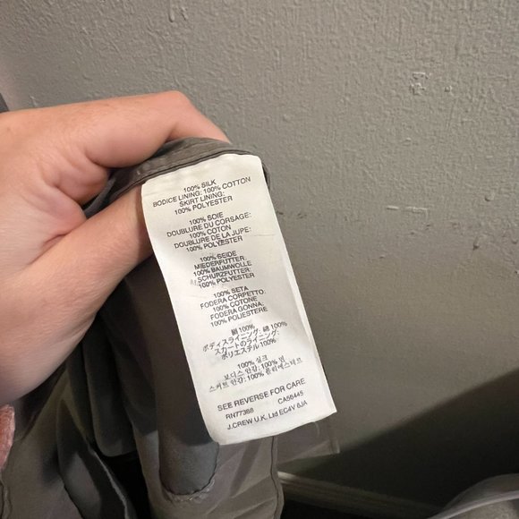 J. Crew Marbella Long Dress Gray 0 Petite - Silk Chiffon - Picture 6 of 6